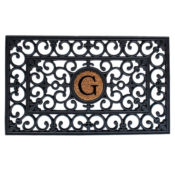 Calloway Mills Monogram Door Mat, Rubber, Black, Natural, 18 in W x 30 in L 150011830G - main